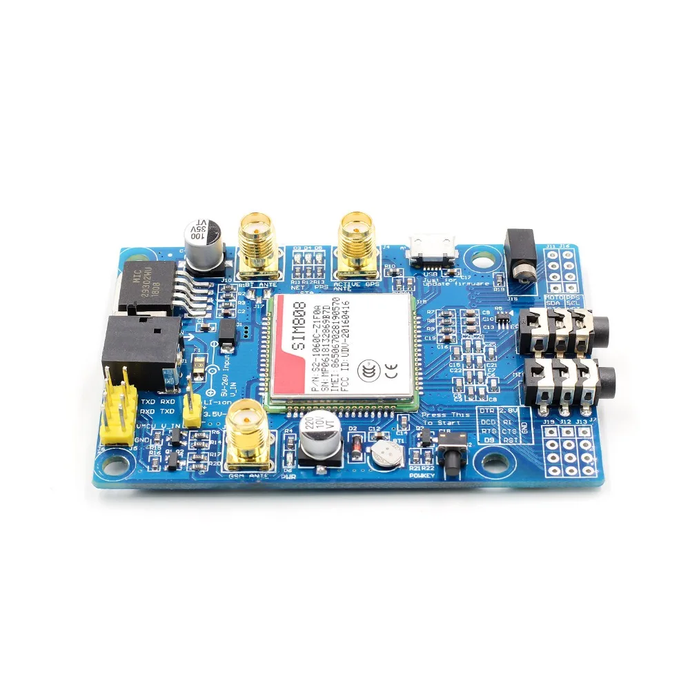 SIM808 модуль GSM/GPRS gps макетная плата SMA с gps антенной для Arduino