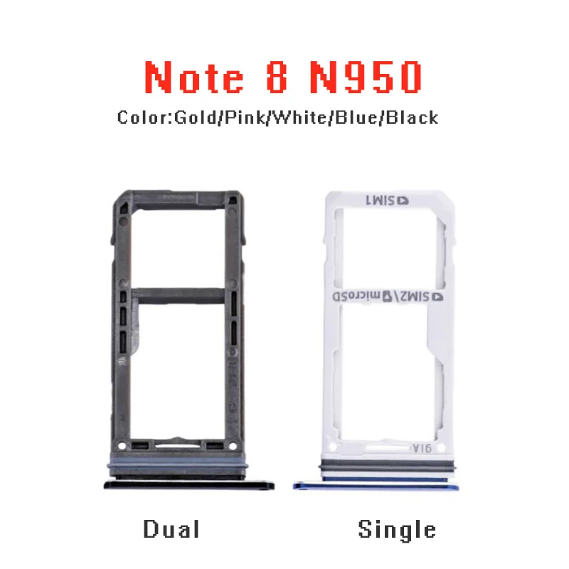 1 шт лоток для sim-карты Micro SD слот для держателя для samsung Galaxy Note 8 N950 N950FD золото/розовый/белый/синий/черный двойная и Одиночная версия