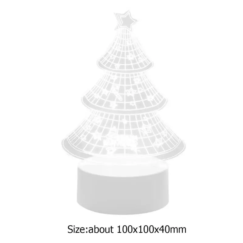 3D светодиодный светильник, Рождественская елка, снеговик, ночник, Рождественская энергосберегающая лампа для управления атмосферой, рождественские украшения для дома