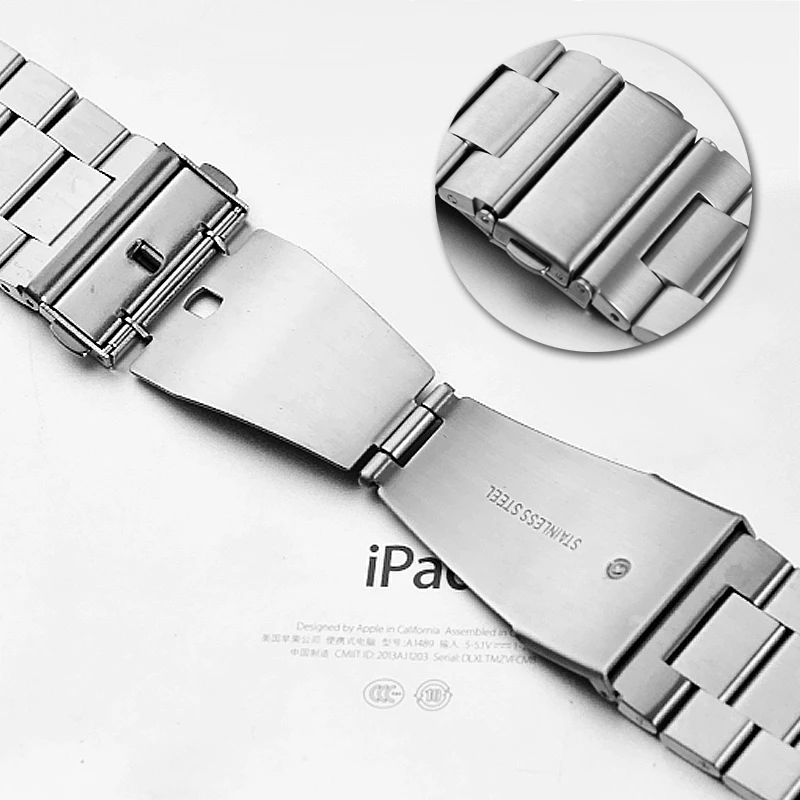 Carouse Sport Strap for Apple Watch Band Series 3/2/1 38mm 42mm Stainless Steel Metal Watchband For iwatch series 4 40mm 44mm