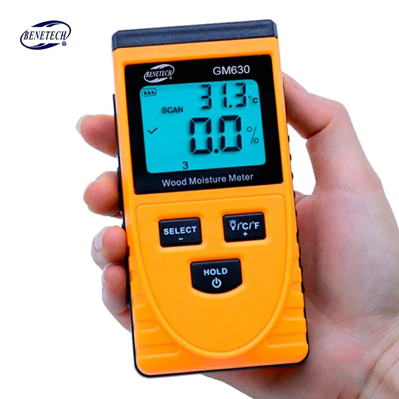 

BENETCH GM630 Lossless Wood Moisture Meter 0.27-1.05g/cm3 Hygrometer Handheld Temperature Humidity Tester with backlight display