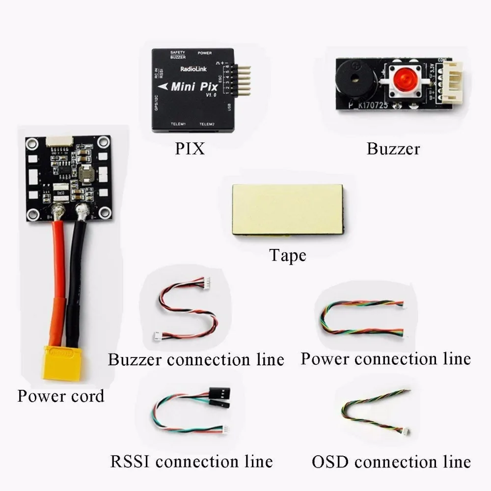 Контроллер полета Radiolink Mini PIX с вибрацией демпфированием по и OSD портом таким же