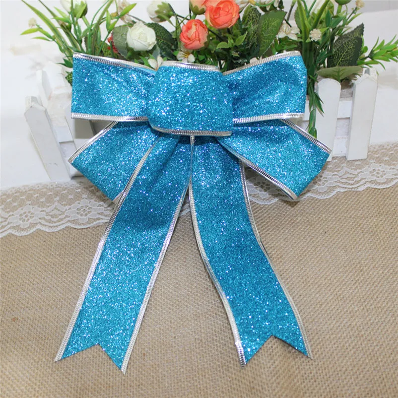 1PC Christmas Pendant Romantic Rosette Hanging Charm Ribbon Party Decoration christmas decorations for home Tree Ornament N07 (18)