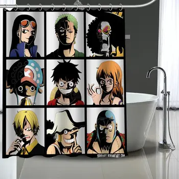 

Custom one piece Shower Curtain Polyester Bathroom Waterproof With Plastic Hooks Shower Curtain More Size