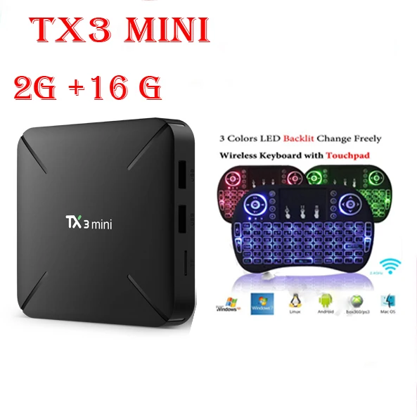 

TX3 Mini Smart Android 7.1 TV Box S905W 2GB RAM DDR3 + 16GB ROM eMMC 4K Support WiFi 2.4GHz Miracast Airplay DLNA Media Player