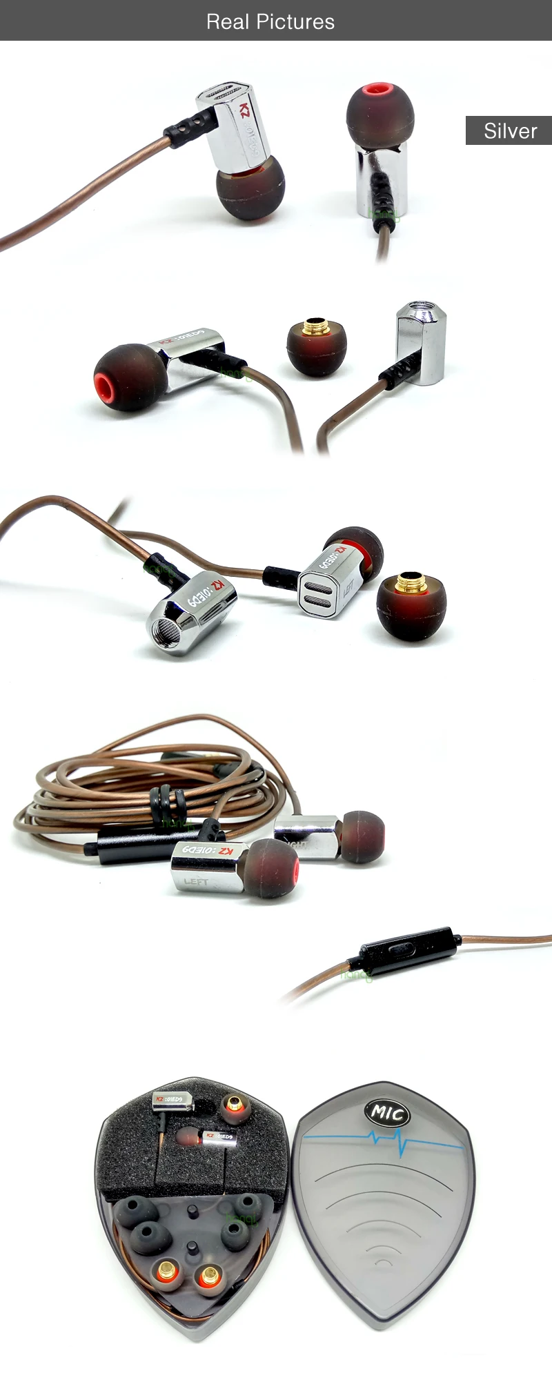 Оригинальные наушники KZ ED9 Super Bass In Ear, музыкальные наушники с диджейскими наушниками, Hi-Fi стерео наушники, шумоизолирующие спортивные наушники с микрофоном