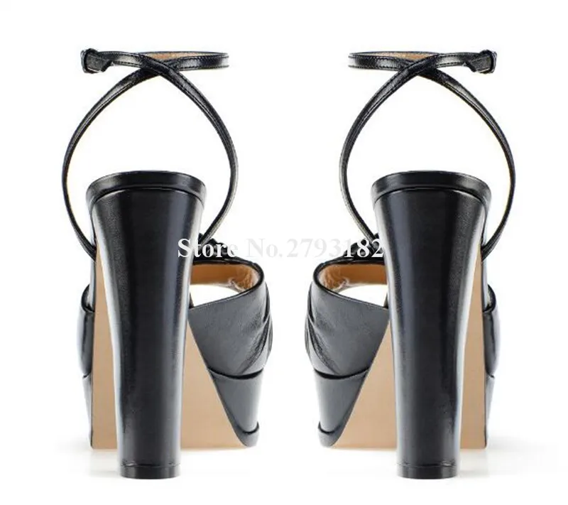 Дизайн модные женские с открытым носком галстук завязывают на высокой платформе на массивном каблуке сандалии с ремешком на щиколотке босоножки на высоком толстом каблуке платье обувь