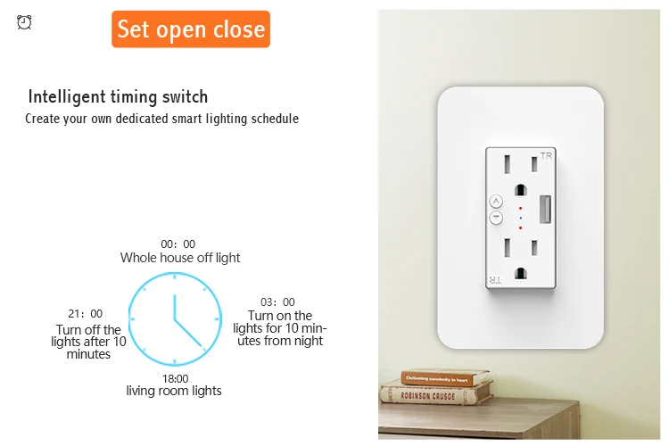 TOBAGO US Smart Wi-Fi Duplex TR сосуд с 2.1A USB порт зарядки, встраиваемая розетка Беспроводное управление выходом на стену Smart Life