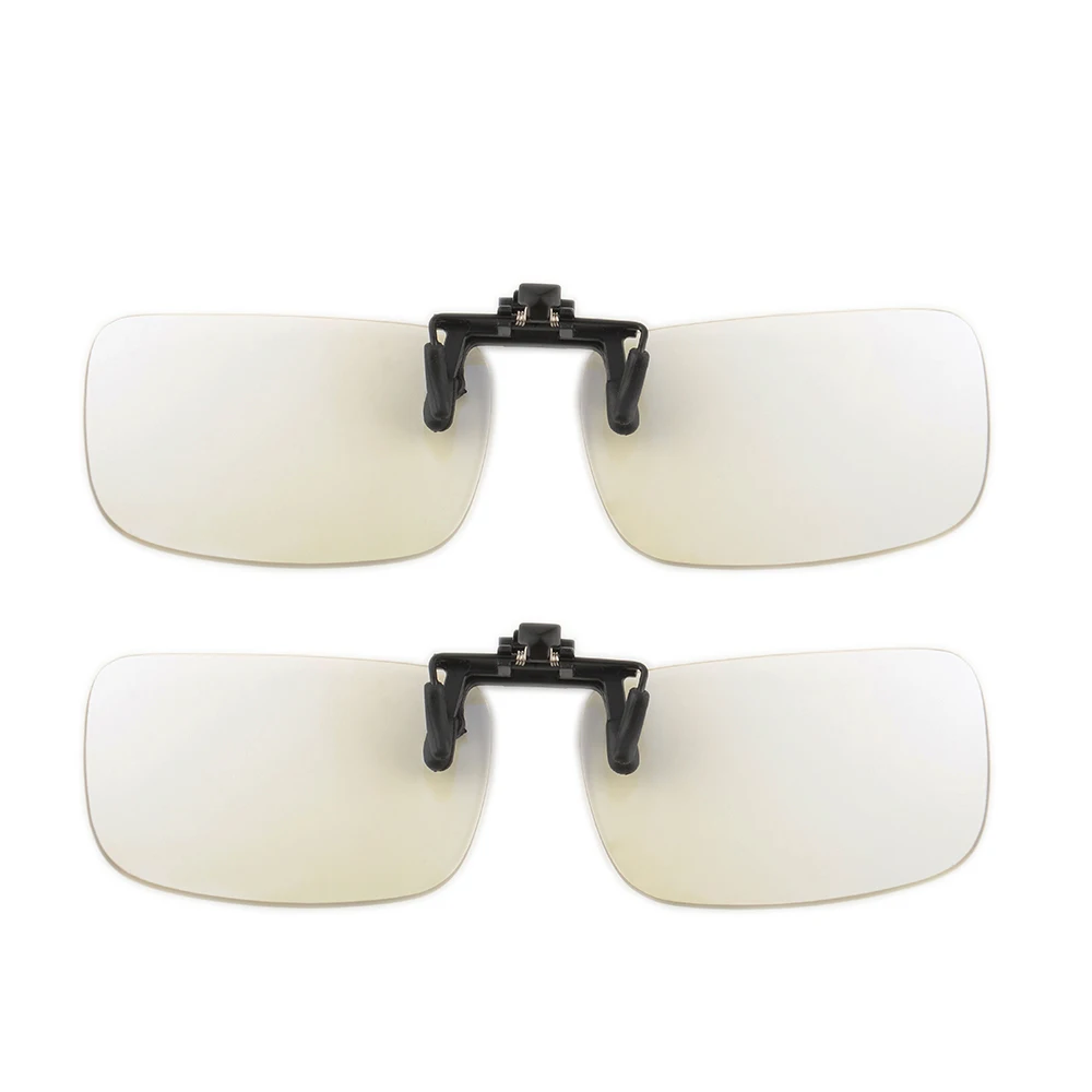 

Gudzws Anti Blue Light Clip on Clips Video Games Computer Office Glasses Rectangle Frame attached to Myopia Readers Unisex