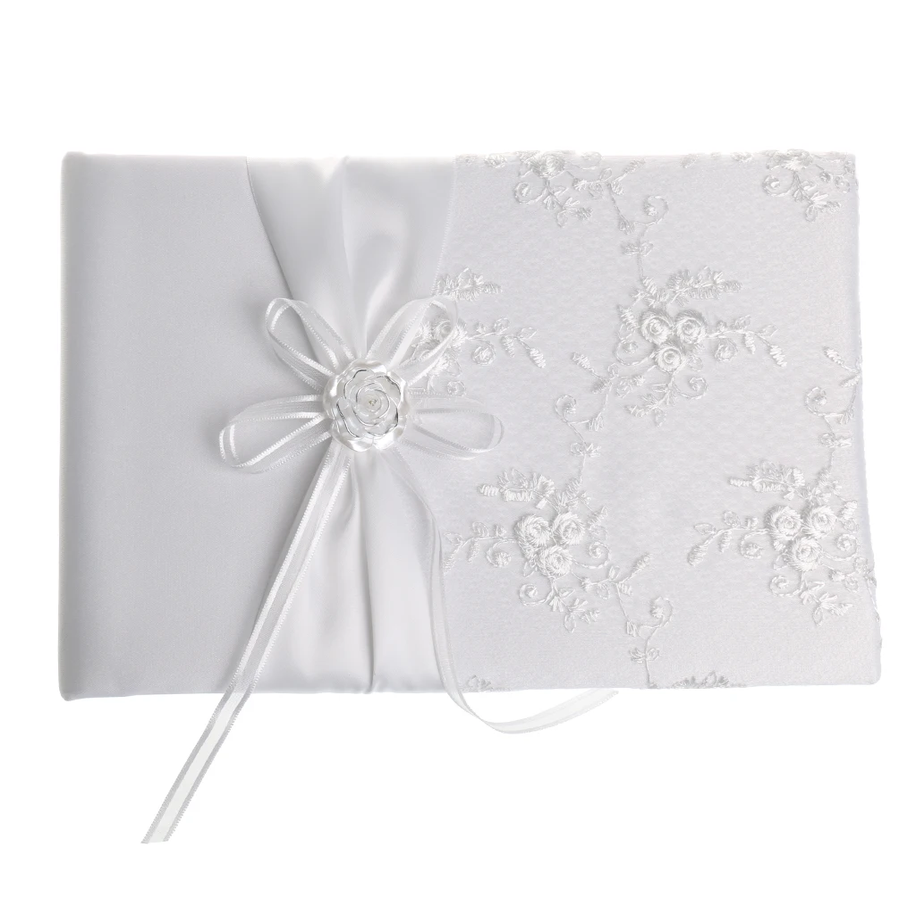 Elegant Satin Flower Guest Book Guest Signatures Wedding Accessories Decoration