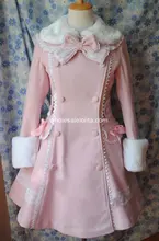 Customizable Magnificent Pink Winter Wool Warm Coats Lolita Coat Gothic Lolita Wool 4XL 5XL 6XLCoat
