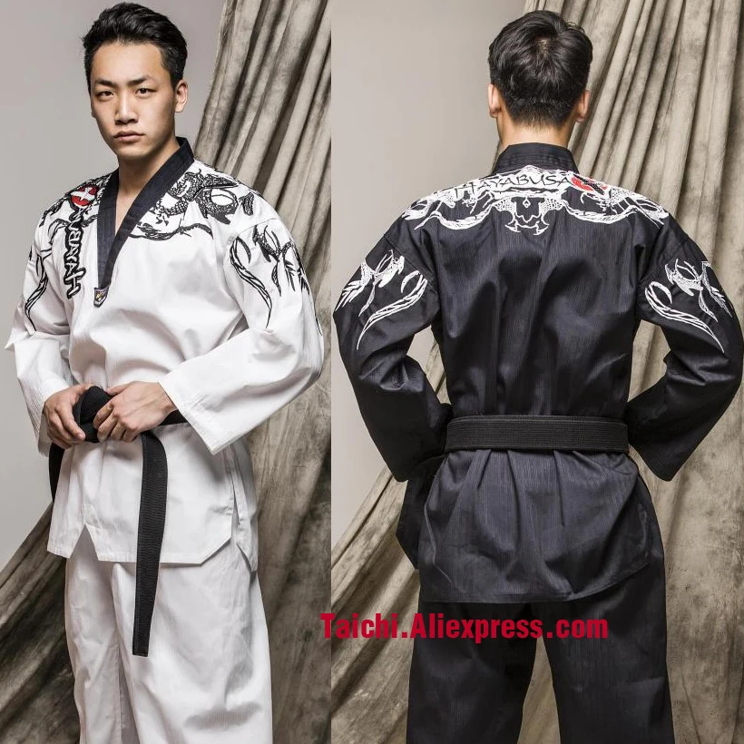 Боевые искусства TKD Tae Kwon Do v образная горловина Одежда для взрослых и детей