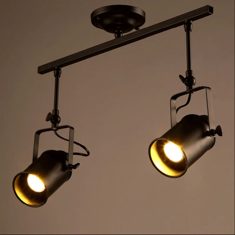 1 2 3 4 Heads Track Lighting Black Iron Rotatable 1 2 3 4 Heads Track Lighting Black Iron Rotatable Retro Bedroom Dinning Lamp In From Lights