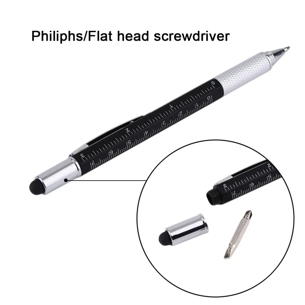 Ручка-стилус 6 в 1 инструмент для сенсорного экрана шариковая ручка портативный размер шариковая ручка с линейкой отвертка инструмент
