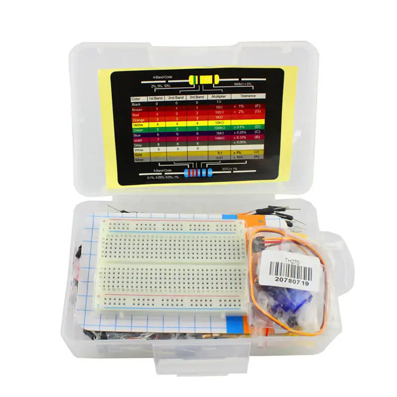 

Hot Sale DIY Kit for Arduino Starter Beginner Component Kit with Resistance Card Electronic Parts in Plastic Box Free Shiipping