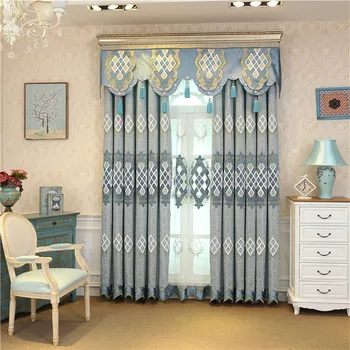 

European villa embroidery Blackout window Curtains for Living Room/Bedroom modern luxury Voile Curtain for star Hotel