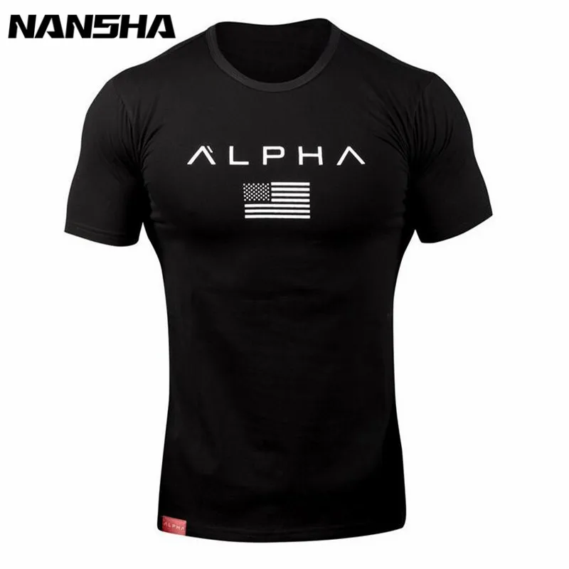 

New Clothing Fashion T Shirt Men Cotton Breathable Mens Short Sleeve Fitness t-shirt Gyms Tee Tight Casual Summer Top