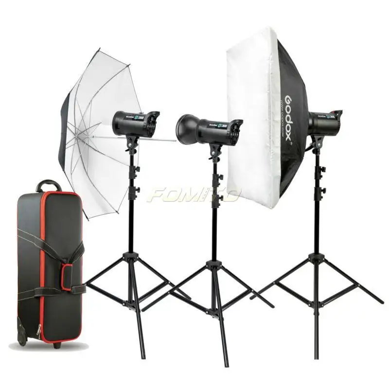 

Godox DS300-D 3pcs*DS series Studio Flash Kit Video Photo Studio lighting kit Flash Kit photography flash lighting kit DS300