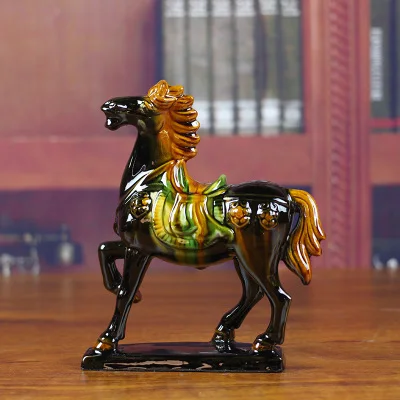 

Tangsan color decorative arts crafts pottery porcelain horse geomantic and fortune household decoration Animal Craft art home