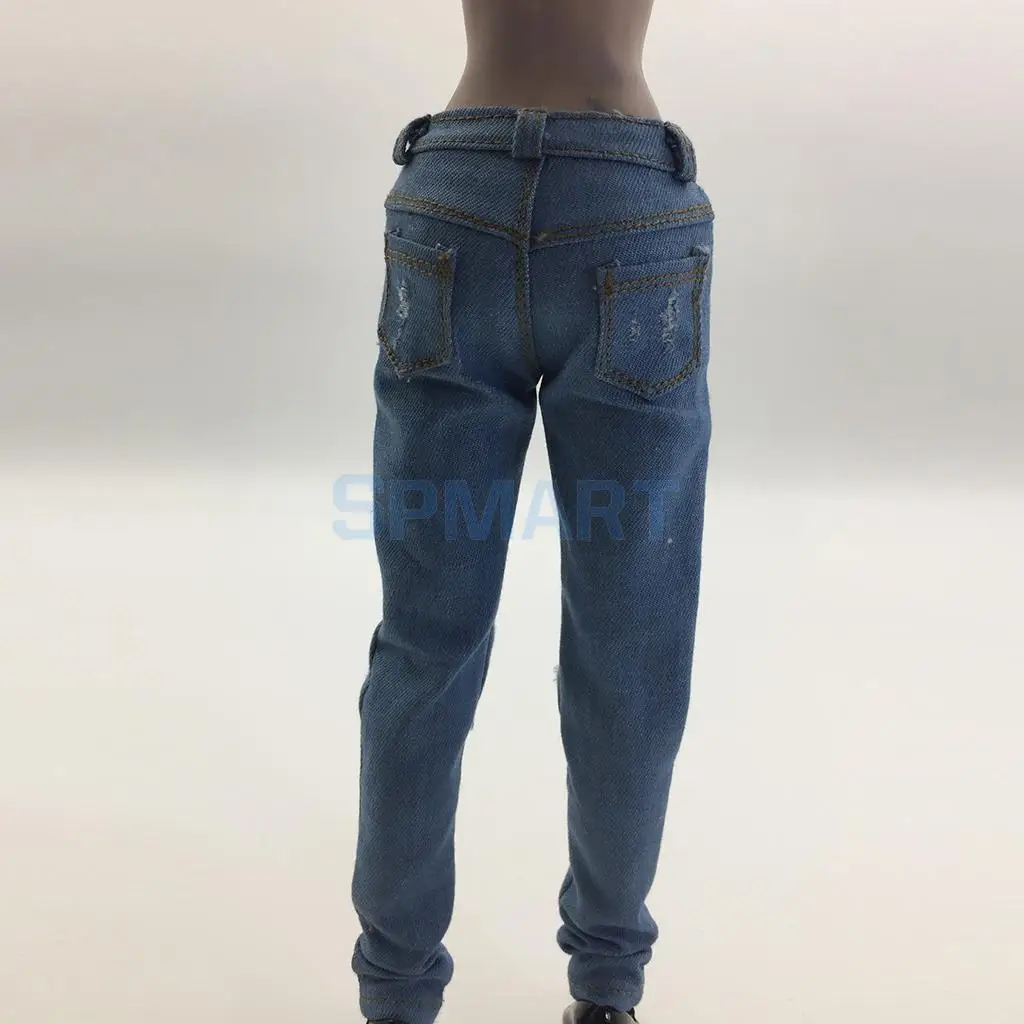 1/6 Scale Female Ripped Jeans Women Pants Clothes for 12inch Phicen Kumik Soldier Action Figures Collectible DIY Accessories