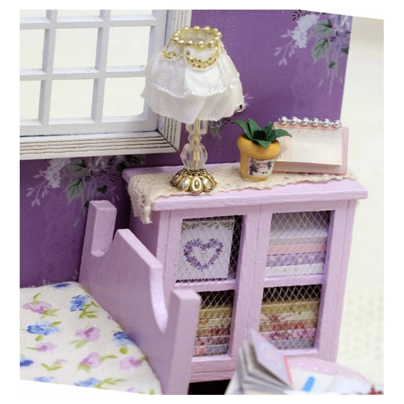 Mini House Diy Sweet Sunshine Series Toy House With Dust Cover Miniature Dollhouse Kit Toys for Children Birthday Gifts H001