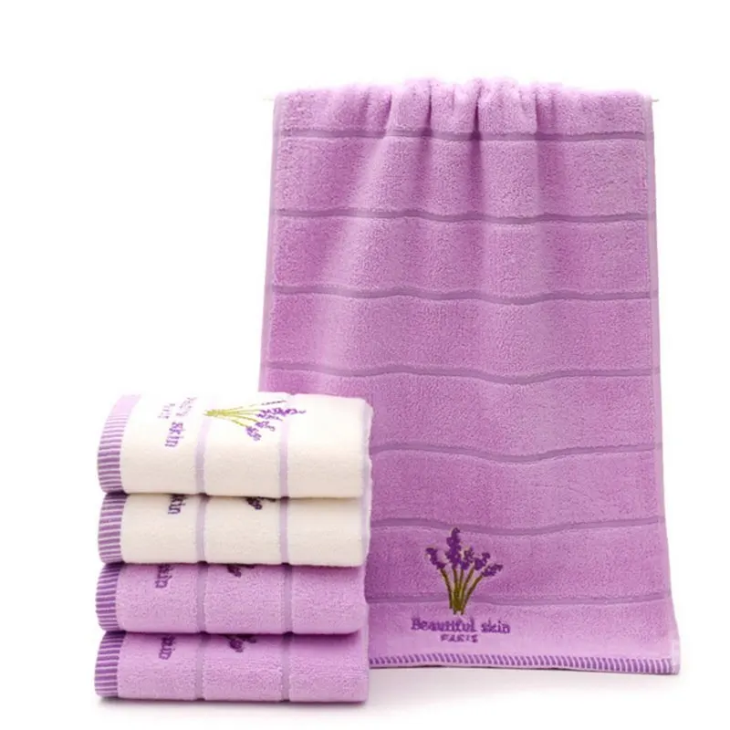 

Hot Cotton Face Towels Solid Color ShowerTowels For Adults Men Women Family Absorbent Bath Towel 34*74cm