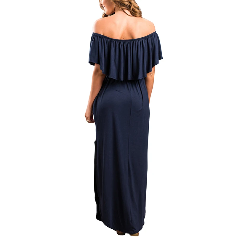 Navy-Flounce-Off-Shoulder-Maxi-Jersey-Dress-LC61968-5-2