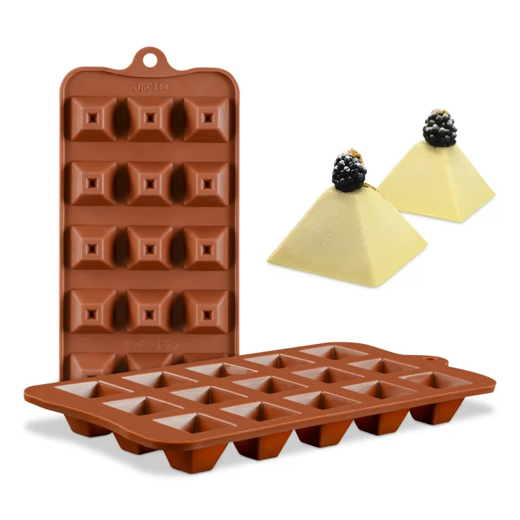 

DIY Silicone Bakeware Cake Molds Pyramid Pattern Food Grade Chocolate Flower Pattern Eco Friendly Molds Stable Chocolate Mold