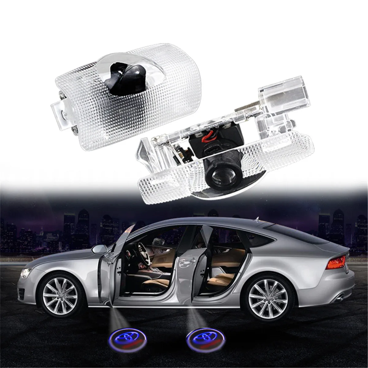 

Car Door Light LED Welcome Logo Lamp for Toyota Camry 4 Runner Avalon Highlander Land Cruiser Prius Sienna Sequoia Tundra Venza
