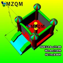 MZQM Mini Residential Bouncy Castle Moonwalk Jump Bounce House Inflatable Bouncer Outdoor Kids Toys Sports Game