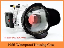 Meikon 40m/130ft Waterproof Housing Case for Sony RX100 II,Camera Underwater Bag with Fisheye Wide Angle Lens for Sony RX100 II