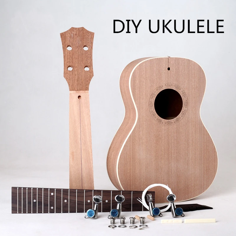 23-дюймовый Профессиональный миниатюрная гитара укулеле DIY uklele маленькая гитара ручной сборки окрашенные миниатюрная гитара укулеле