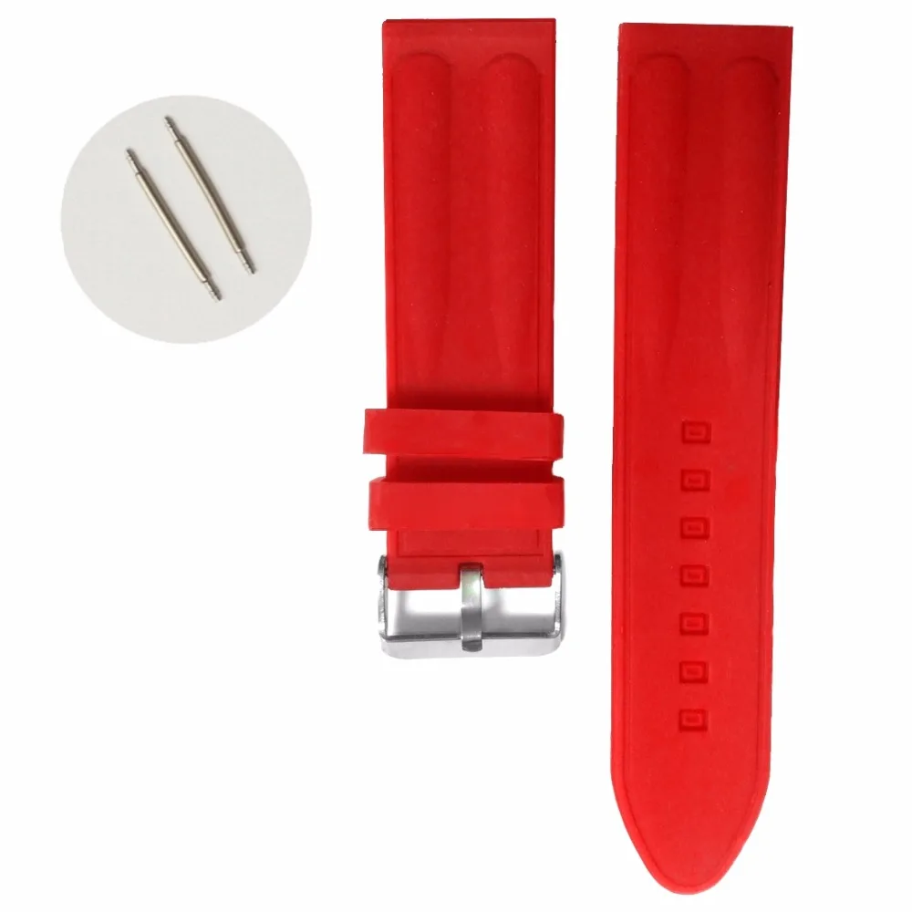 

24mm Ruby Red Color Silicone Jelly Rubber Ladies Watch Band Straps WB1218W24JB