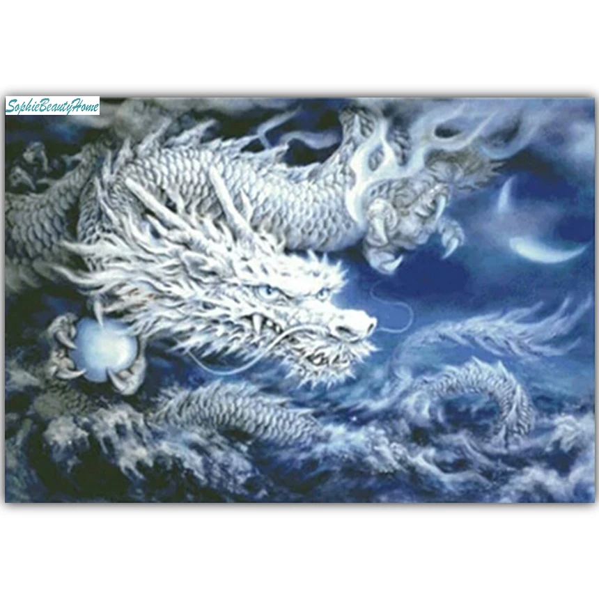 

Sophie Beauty Home5D Diamond Paint Square Diy Diamond Embroidered Mosaic Cross Stitch Pattern Chinese Dragon Home Wall Craft Dec