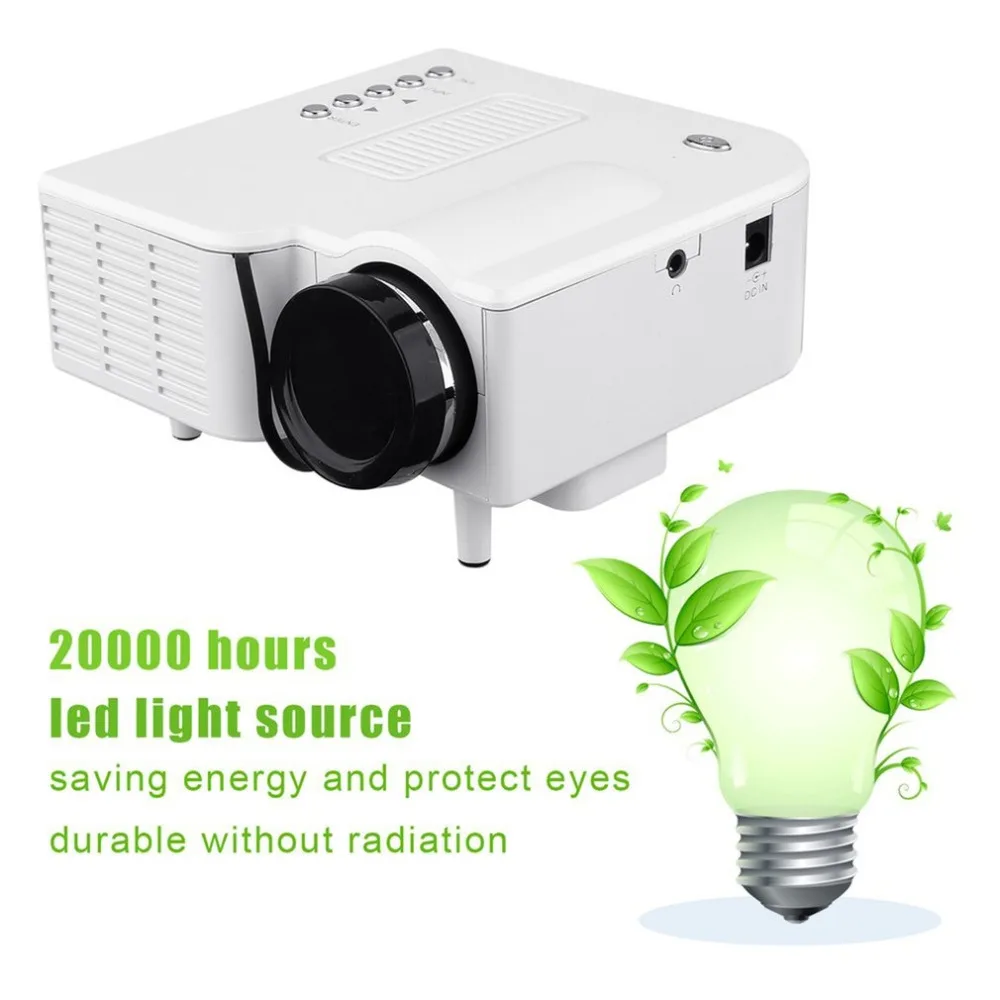 UC28 جهاز عرض صغير HD المنزل 1080 P مايكرو المحمولة جهاز عرض (بروجكتور) ليد شاشة الكريستال السائل التكنولوجيا للمنزل entertainm نظام المؤتمر