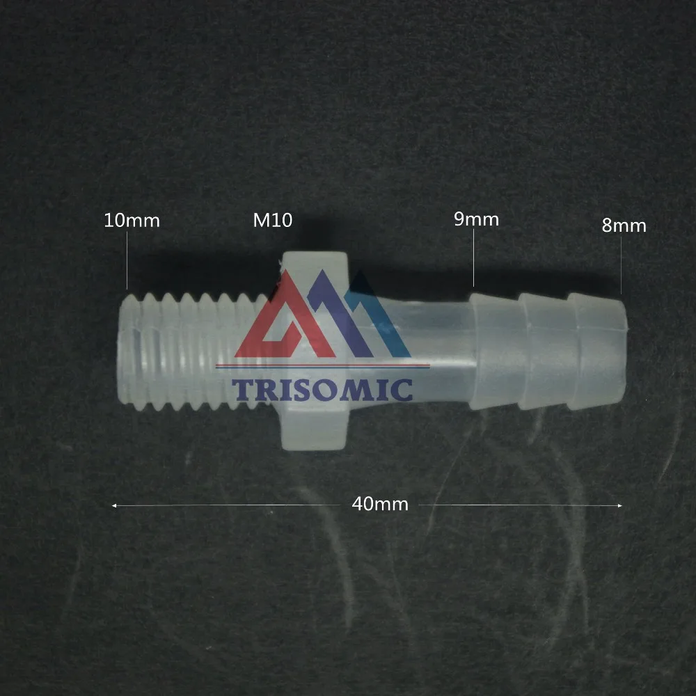 8mm M10 Straight Connector Plastic pipe Fitting Barbed Connector with