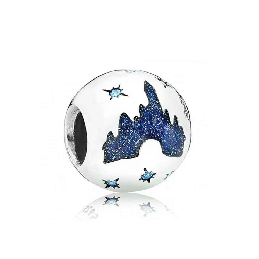 

COSEN Original 1:1 925 Silver NEW Sleeping Beauty Castle Charm Disneland Diamond Celebration DIY Beaded Women's Luxury Jewelry