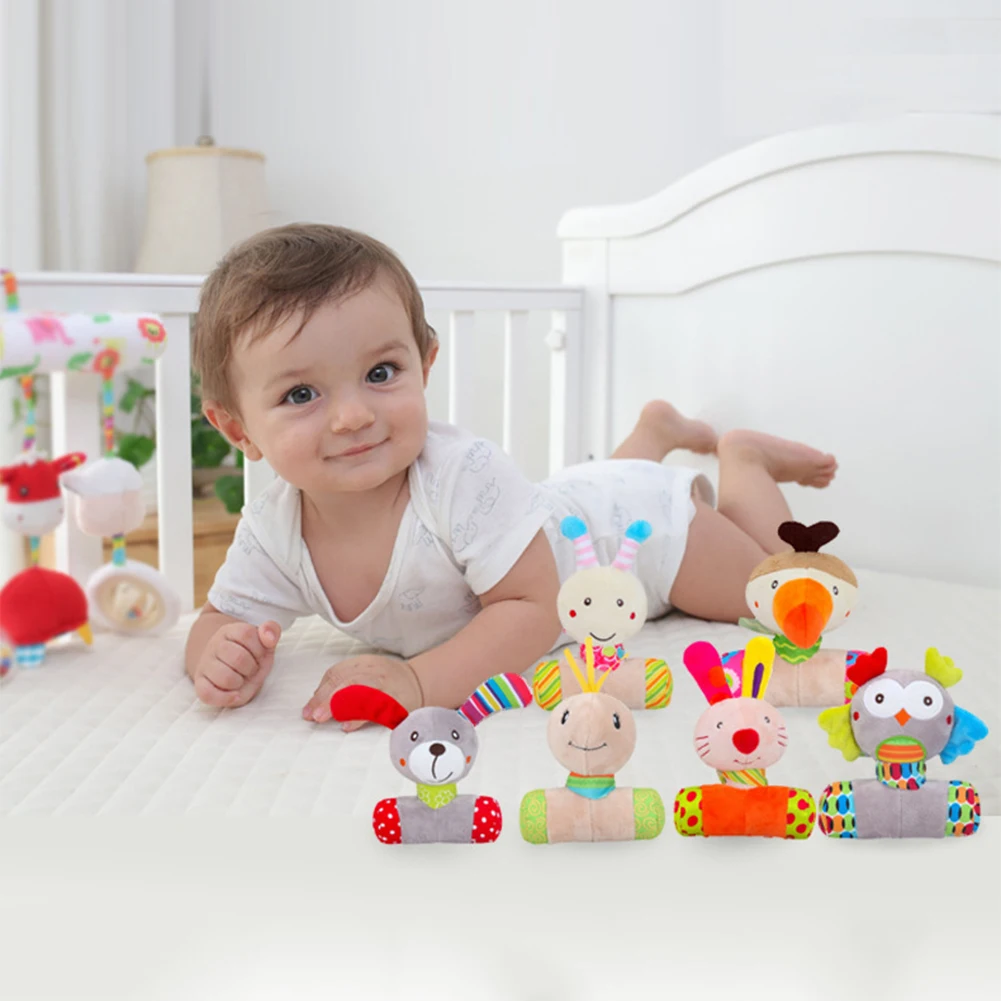 Baby Rattle Toys Pacify Doll Plush Baby Rattles Toy Animal Hand Bells