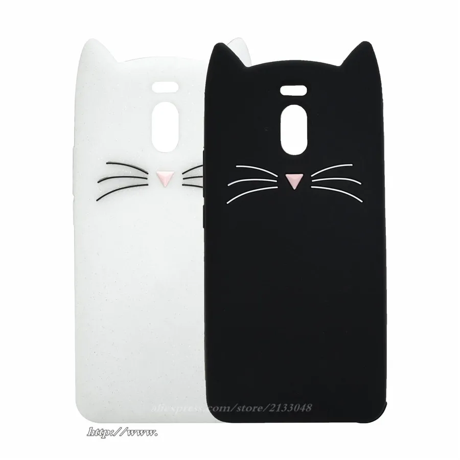 3D Cartoon smile Cat Phone Case For Meizu M6 Note Case 5