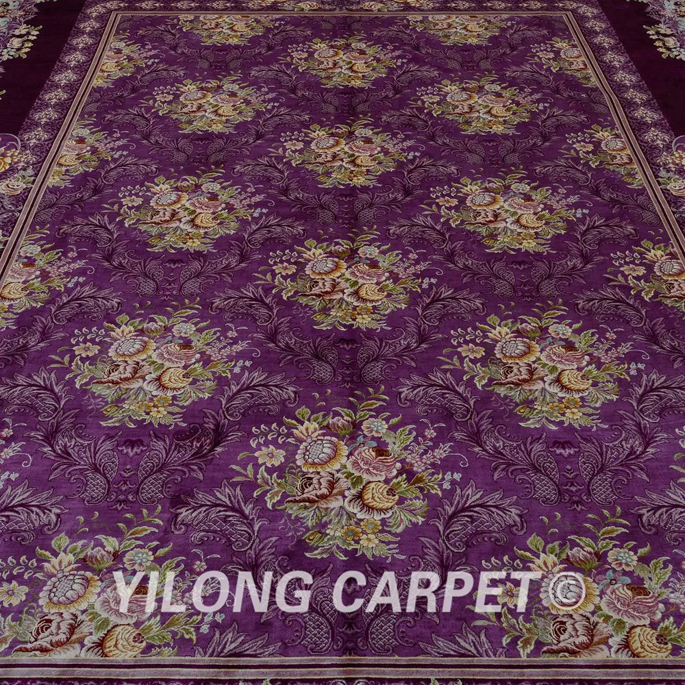 Классический коврик Yilong 8 2 'x 11 48' Vantage Большой античный фиолетовый цветочный