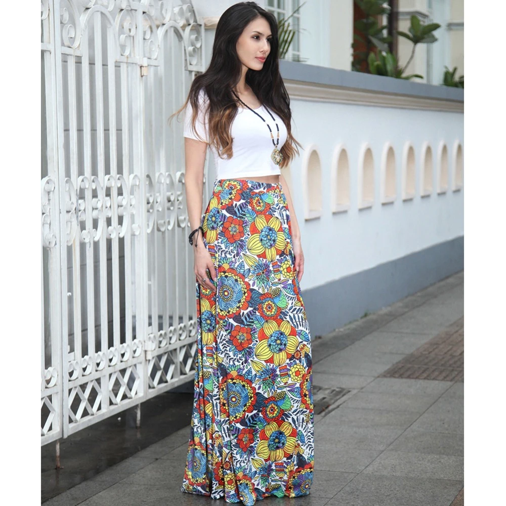 Tutu Falda Larga 2017 Seda de Las Señoras de Summer Casual Caliente Y América Del Largo Elegante Resort de Playa de la Marea de Colores Lolita faldas|tutu long skirt|long skirtlolita