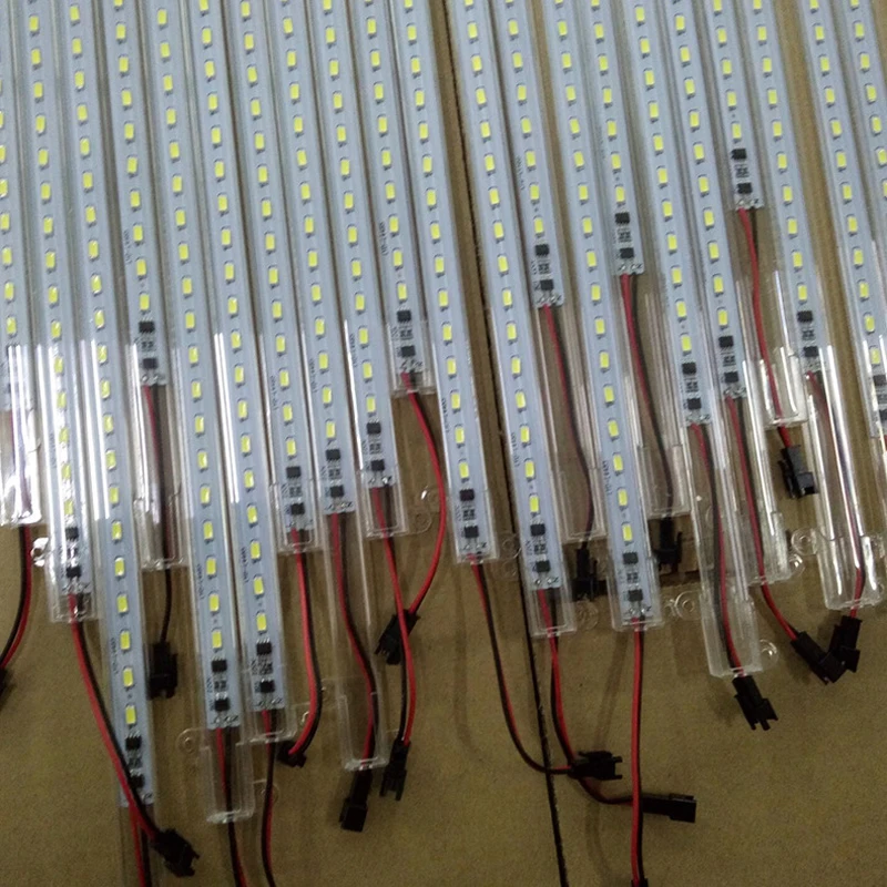 

Fanlive 100pcs/lot Hard Strip 0.5m 1m 1.2m 220v SMD 2835 144 LED Cabinet Tube Ceiling Lamp Bar Lights Aluminium Profile Light