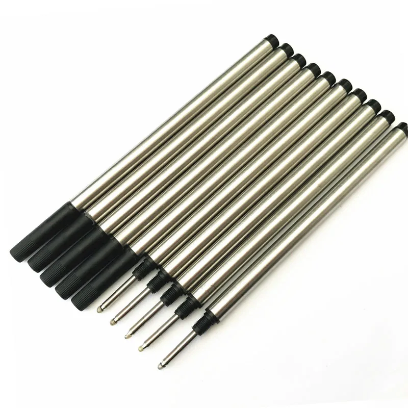 

10 Pcs/lot Good Quality 0.5mm Black Blue Ink Refill For Roller Ball Pens Smooth Rollerball Writing Gel Pen Refills