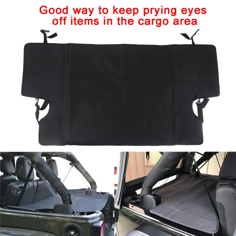 Black Oxford Cloth Car Rear Trunk Security Shield Cargo Cover Luggage Shade Covers For Jeep Wrangler JK 4 Door 2007-2017 KOLEROADER (5)