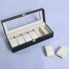 Смешанные сетки из искусственной кожи чехол для часов коробка для хранения Органайзер Роскошные ювелирные изделия кольцо дисплей коробки для часов черные коробки для ювелирных изделий