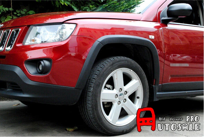 Для Jeep Compass 2011- черный Крыло вспышки колеса арки тела двери удлинительные Комплекты 10 шт