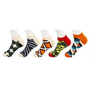 

Men cotton boat socks 2019 trendy man happy socks casual colorful ankle sock male pure cotton breathable short sock 5 pairs/lot