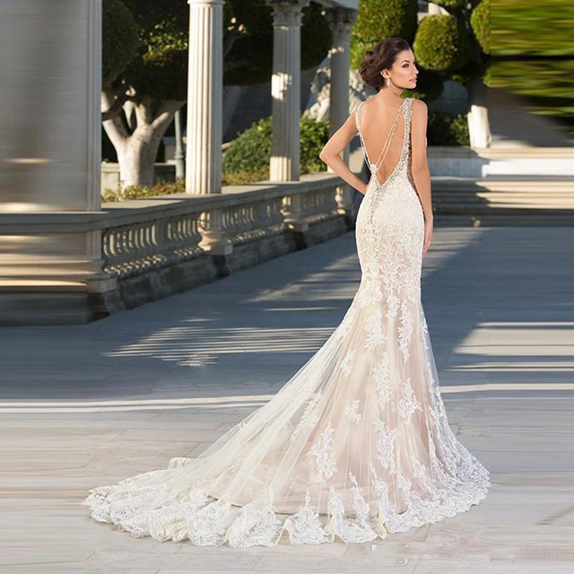 zuhair murad vestido de novia 2017 de la sirena larga vestido noiva
