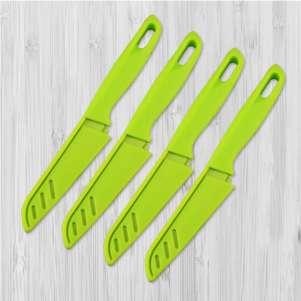 SUNNECKO 4pcs Kitchen Knives 3.5'' Non stick Santoku Knife 3CR13 Blade