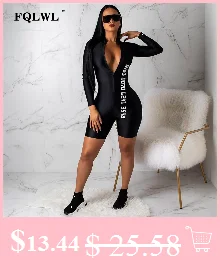 FQLWL Уличная Сексуальная Bodycon Короткий комбинезон для женщин игровая одежда черный фитнес тощий Байкер Летний комбинезон женский s комбинезон женский